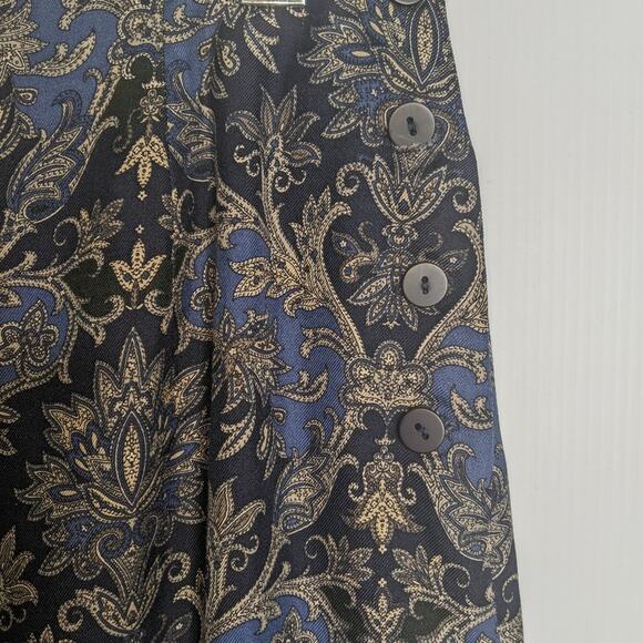 Talbots Vintage Silk Wool Skirt 10 Paisley Floral Midi Straight Classic Cottage - Picture 9 of 11
